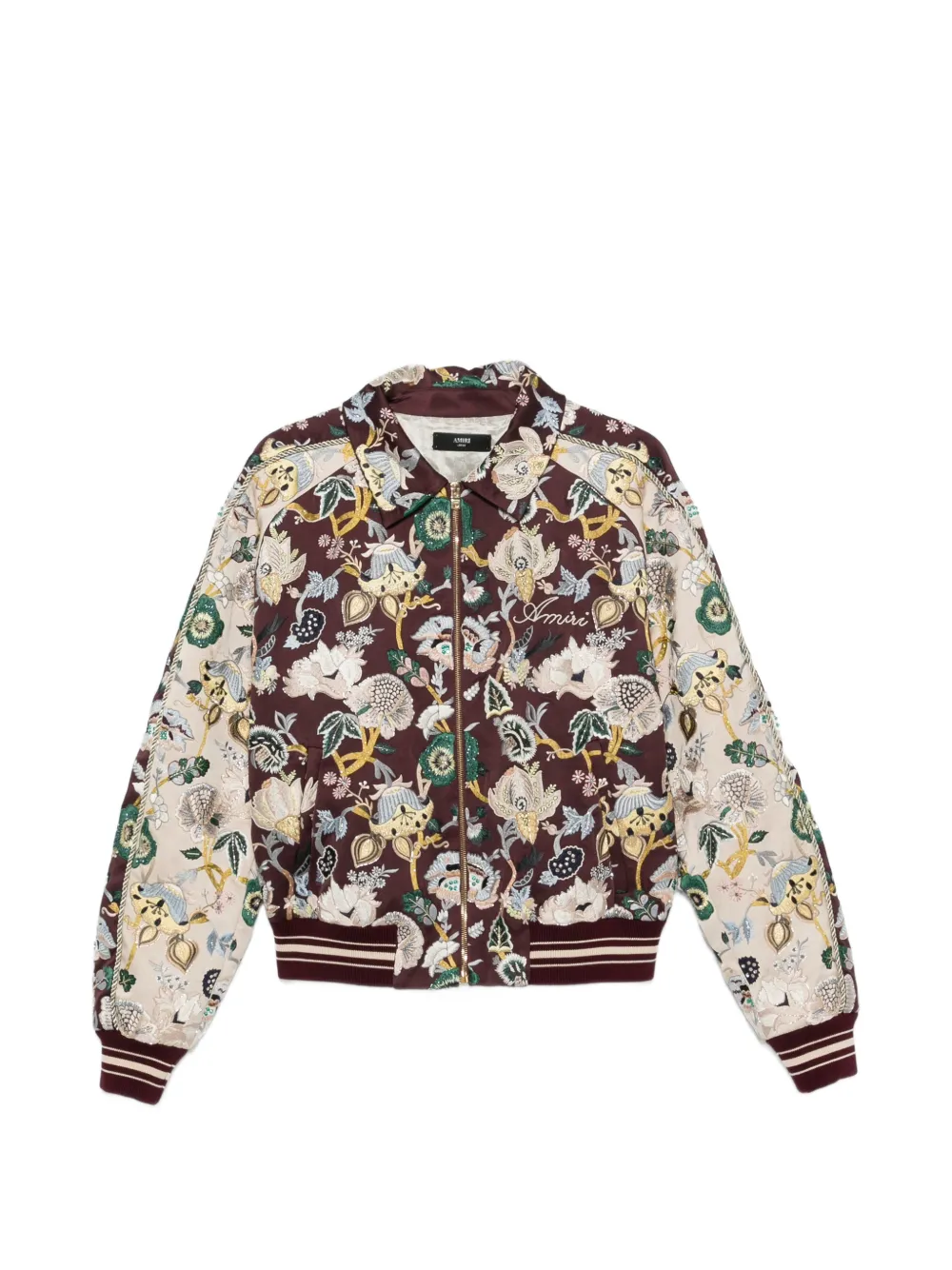 AMIRI floral-embroidered bomber jacket - Brown
