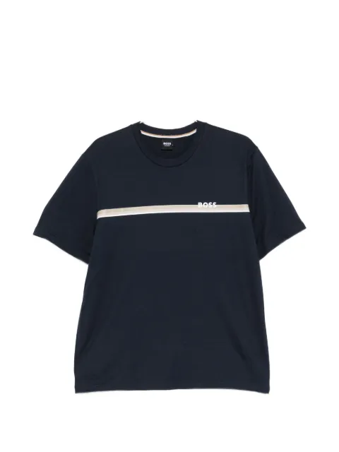 BOSS Authentic stripe-detail logo-print T-shirt