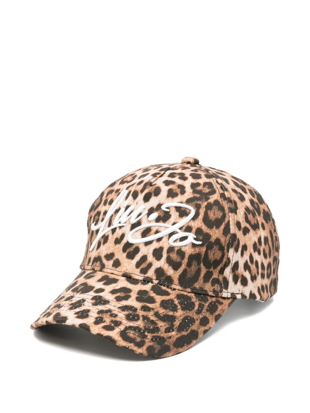 LIU JO leopard-print embroidered-logo cap - Nude