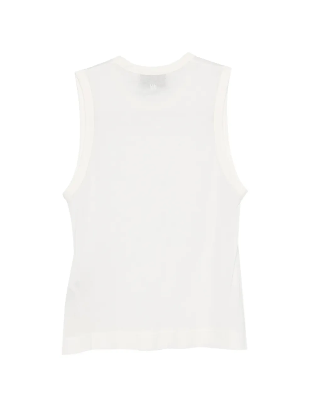 AMI Paris Mouwloos T-shirt met ronde hals Beige
