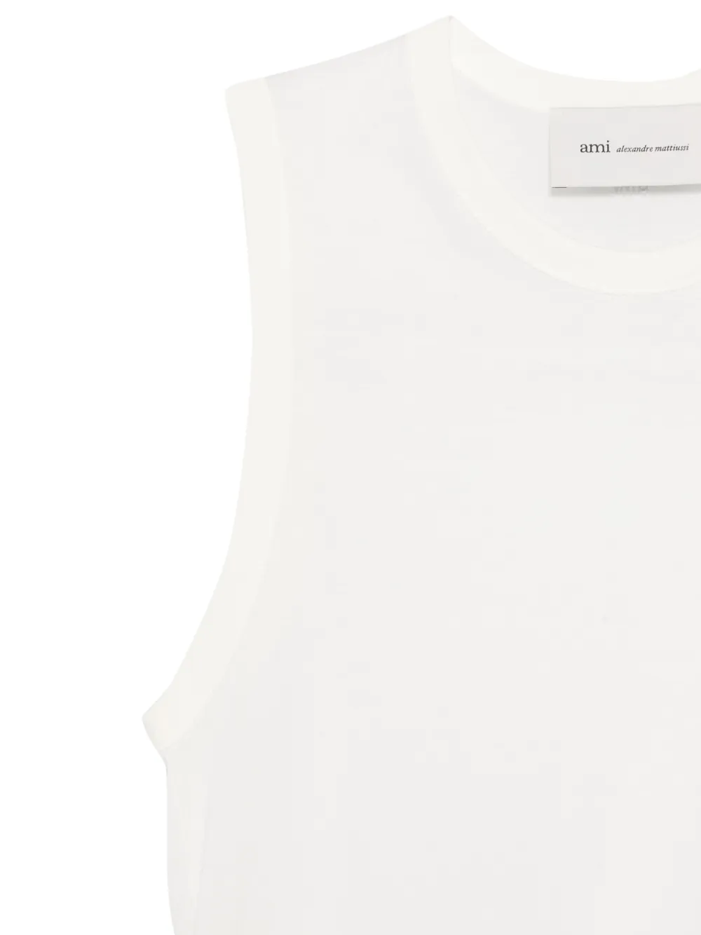 AMI Paris Mouwloos T-shirt met ronde hals Beige