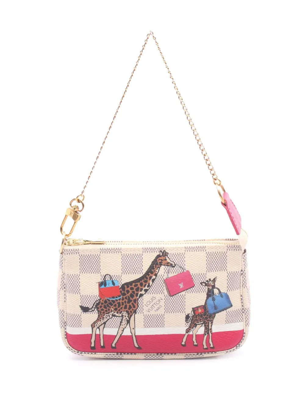 Louis Vuitton Pre-Owned 2017 Damier Azur Giraffe Mini Pochette Accessoires handbag - White
