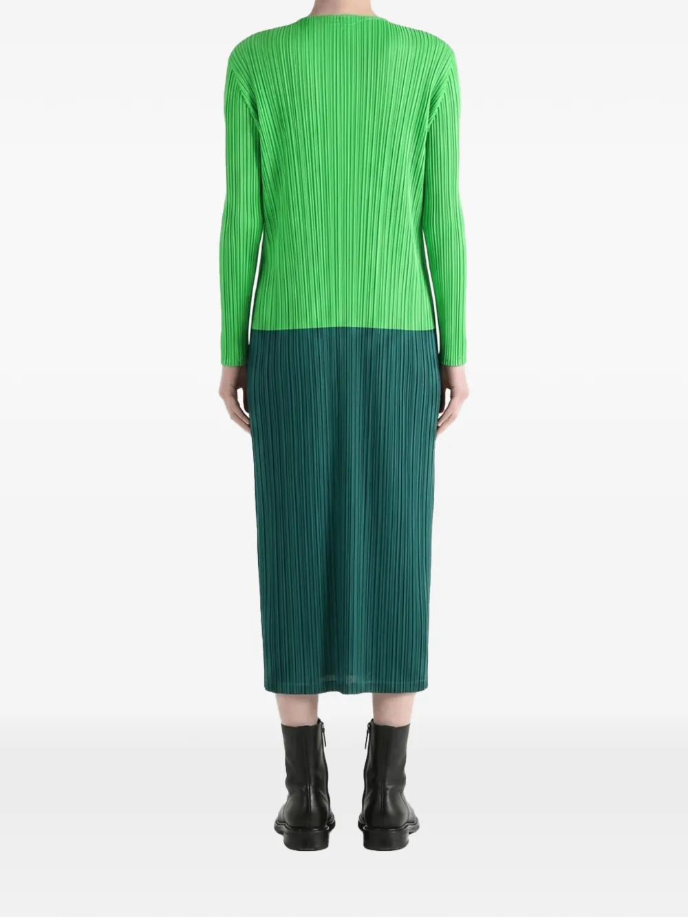 Pleats Please Issey Miyake Swing jas met colourblocking Groen