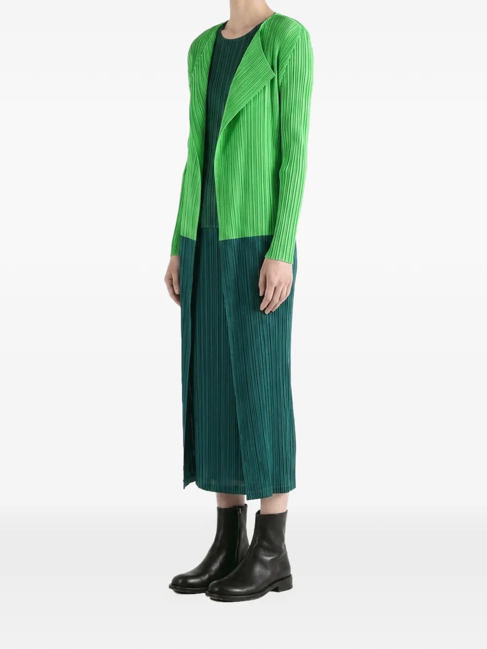 Pleats Please Issey Miyake Swing jas met colourblocking Groen