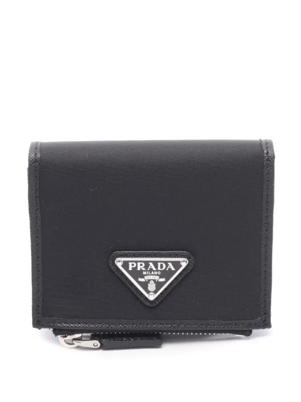Prada Pre-owned 2013-2026 Tessuto Bifold Wallet Small Wallets in Black