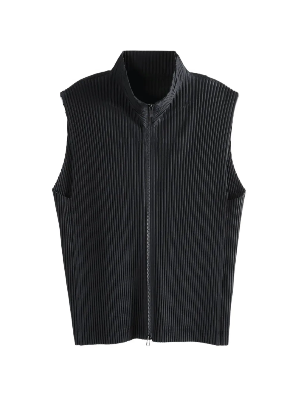 Homme Plissé Issey Miyake Monthly Colors : April pleated zip-up T-shirt - Nero