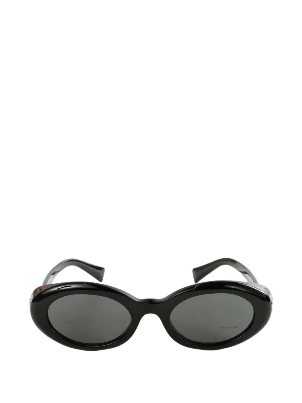 Miu Miu Eyewear logo-plaque oval-frame sunglasses - Nero