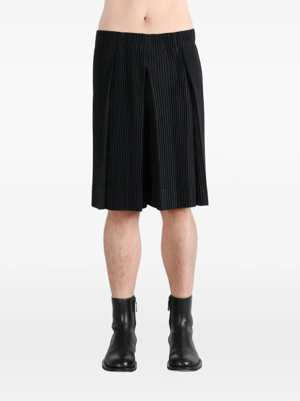 Issey Miyake pleated wide-leg trousers - Schwarz