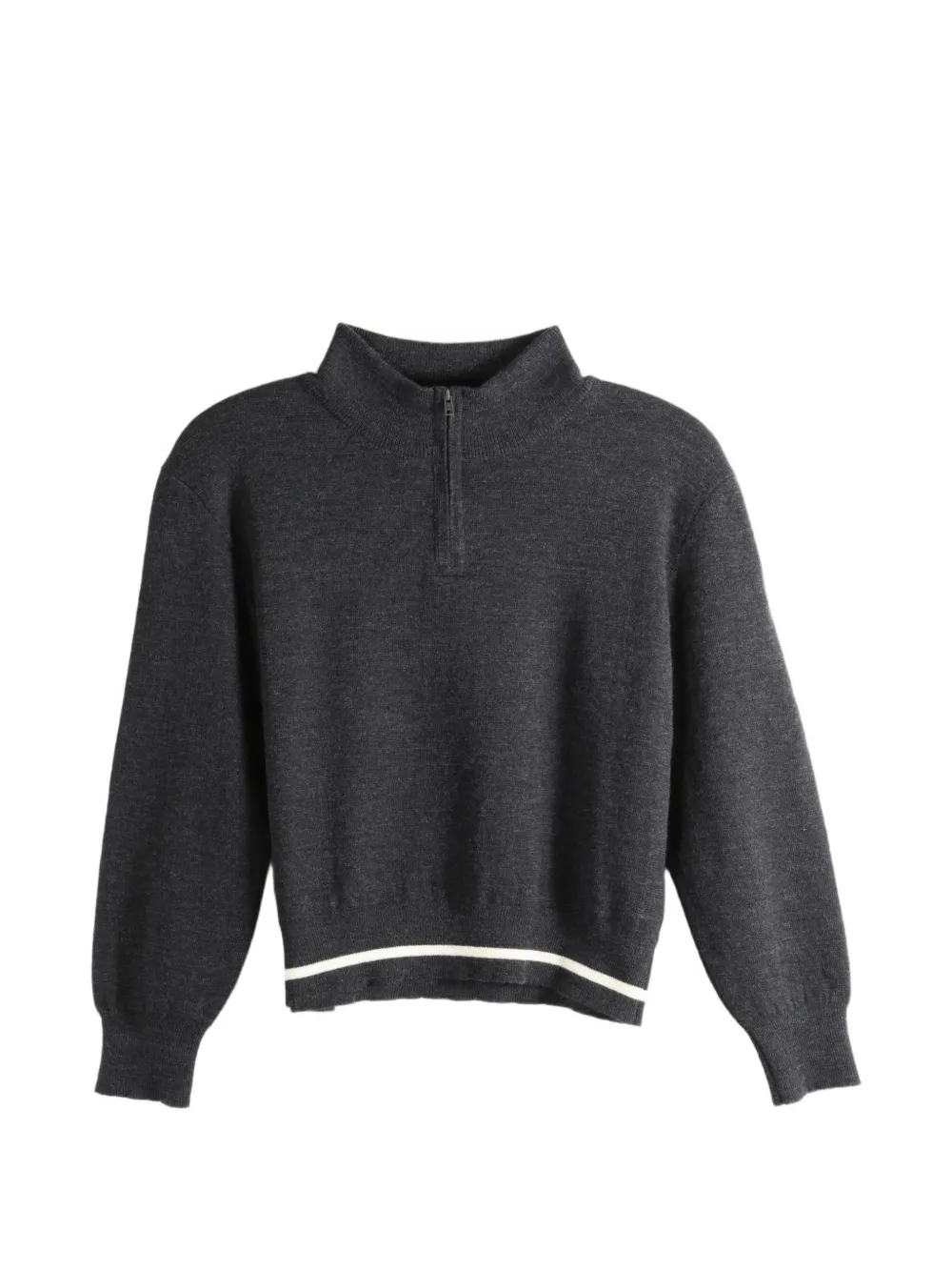 Mhl By Margaret Howell half-zip stripe-detail sweater - Nero