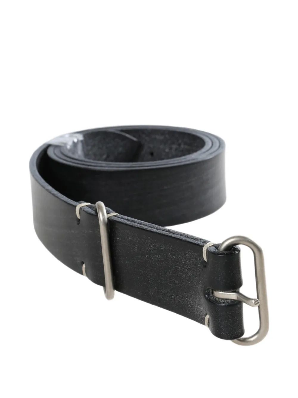 Margaret Howell Minimal buckle-fastening leather belt - Nero