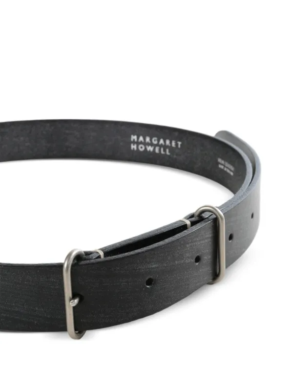 Margaret Howell Minimal buckle-fastening Leather Belt | Black