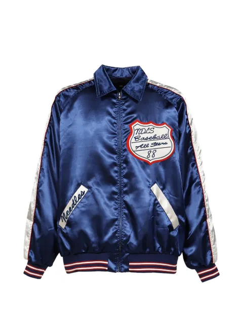 Needles logo-patch bomber jacket