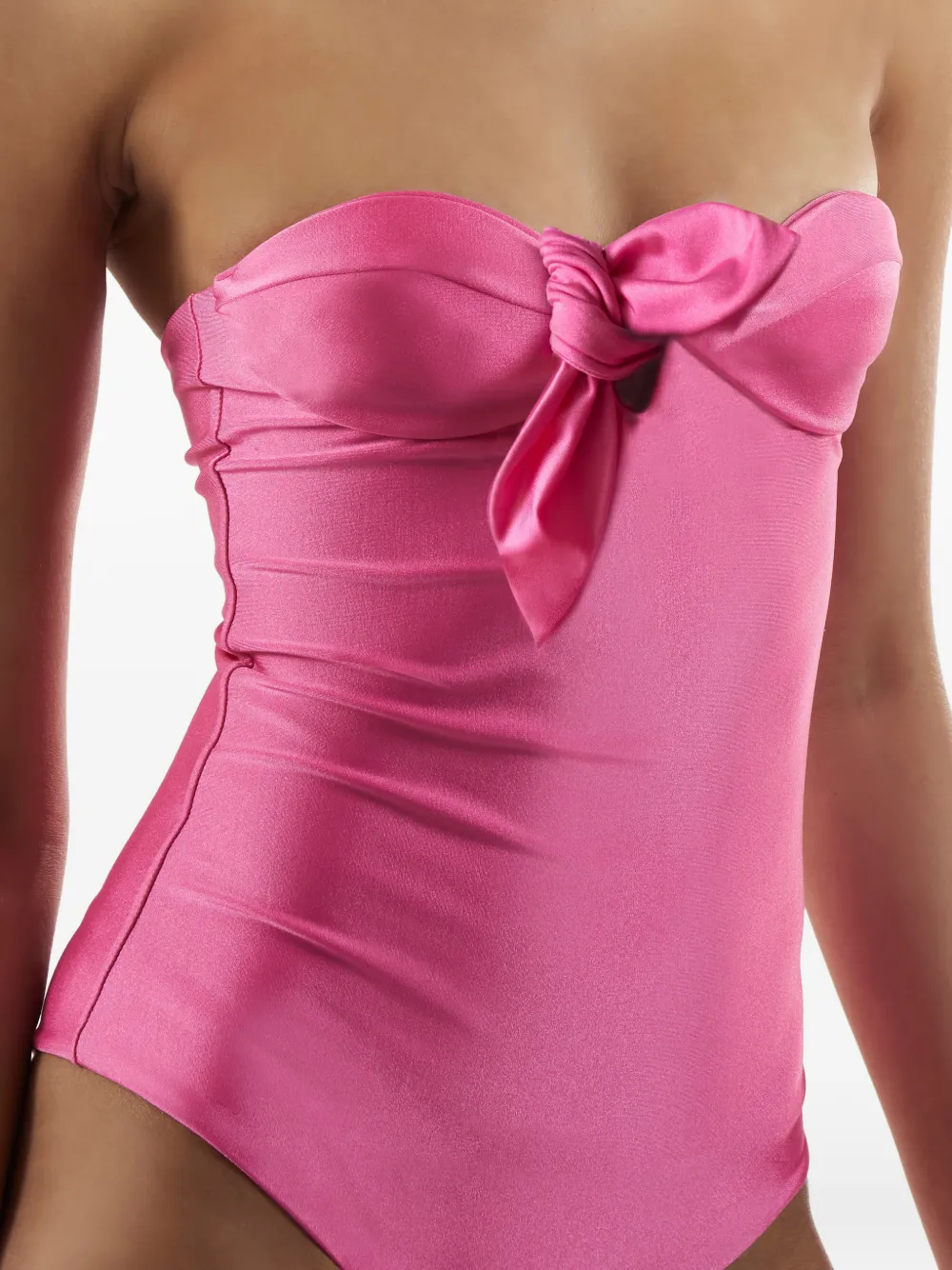 Taller Marmo Alligator badpak met geknoopt detail Roze