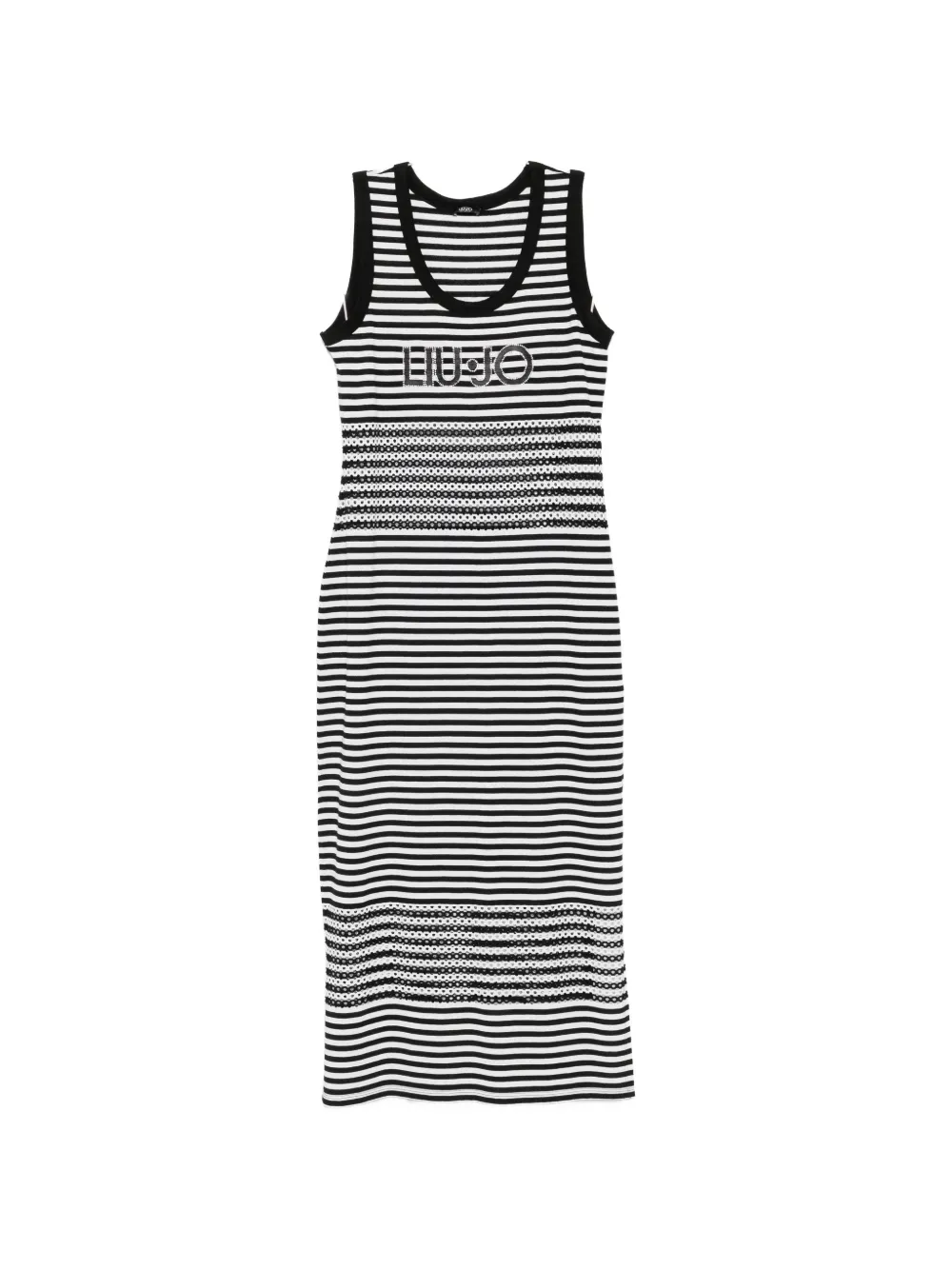 LIU JO striped-pattern midi dress - Bianco