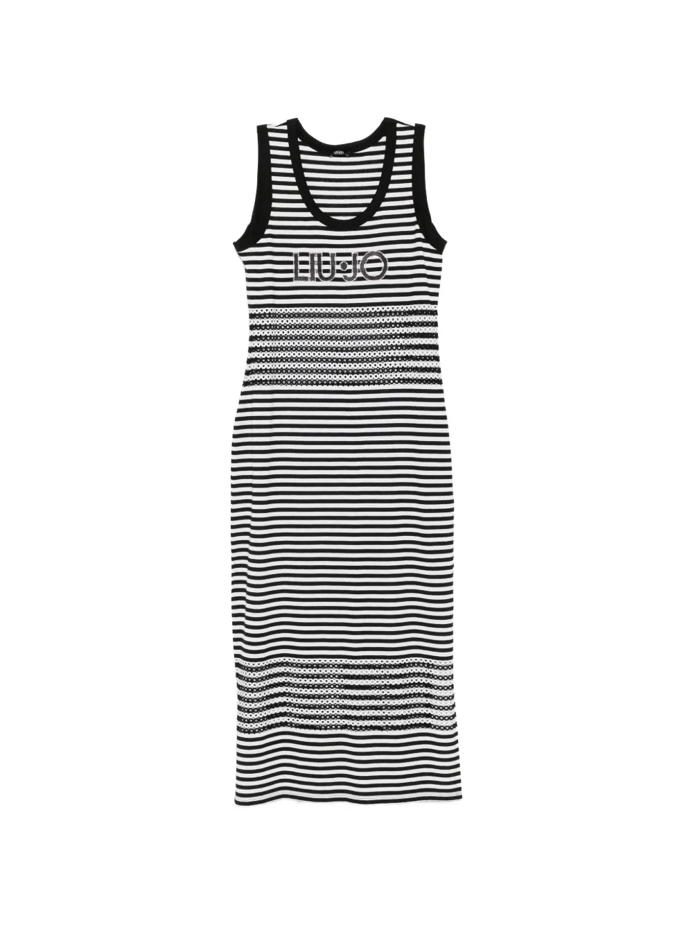 LIU JO striped-pattern midi dress - Bianco