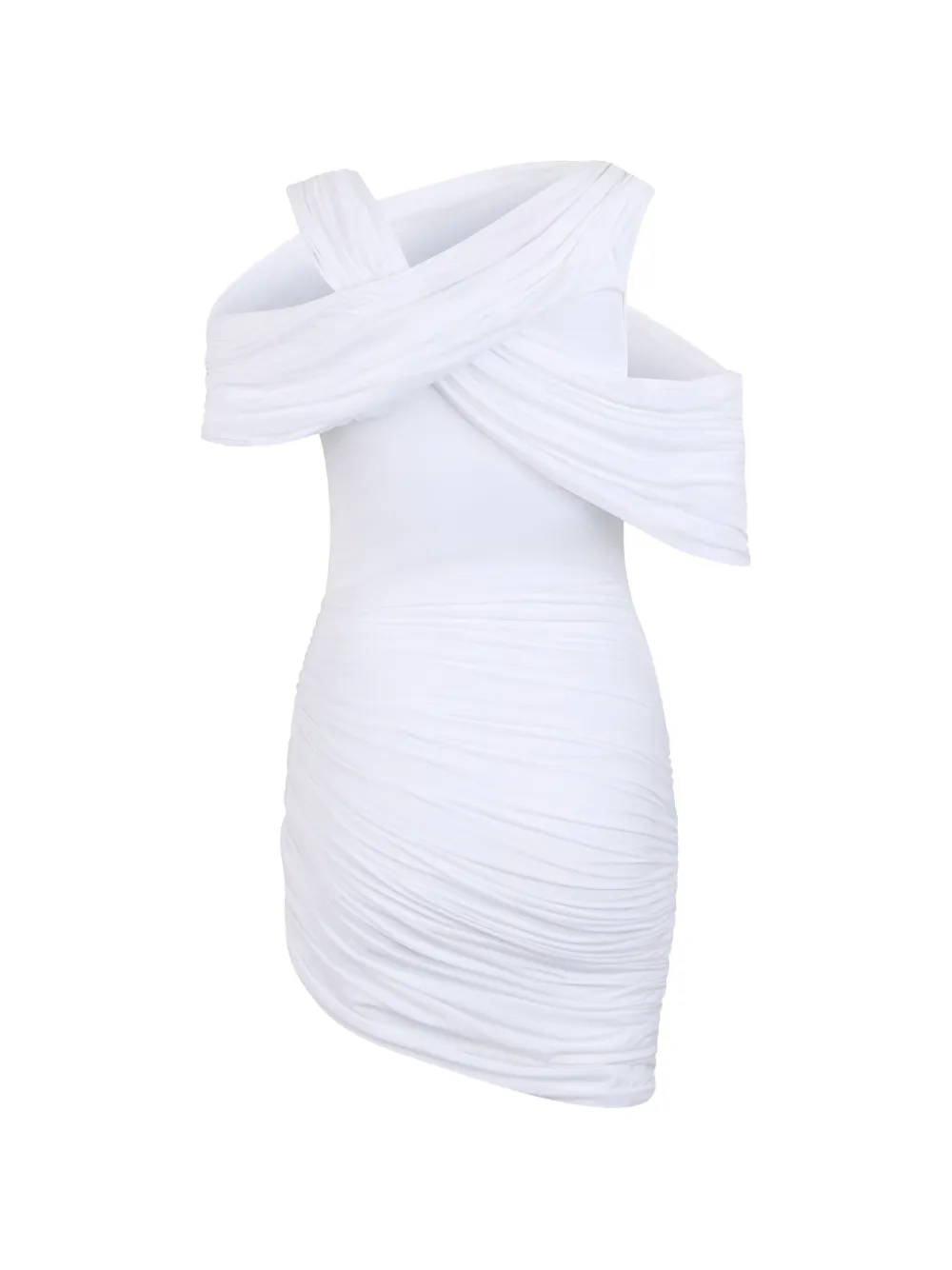 Les Filles d'Eva Asymmetrische mini-jurk met ruches Wit