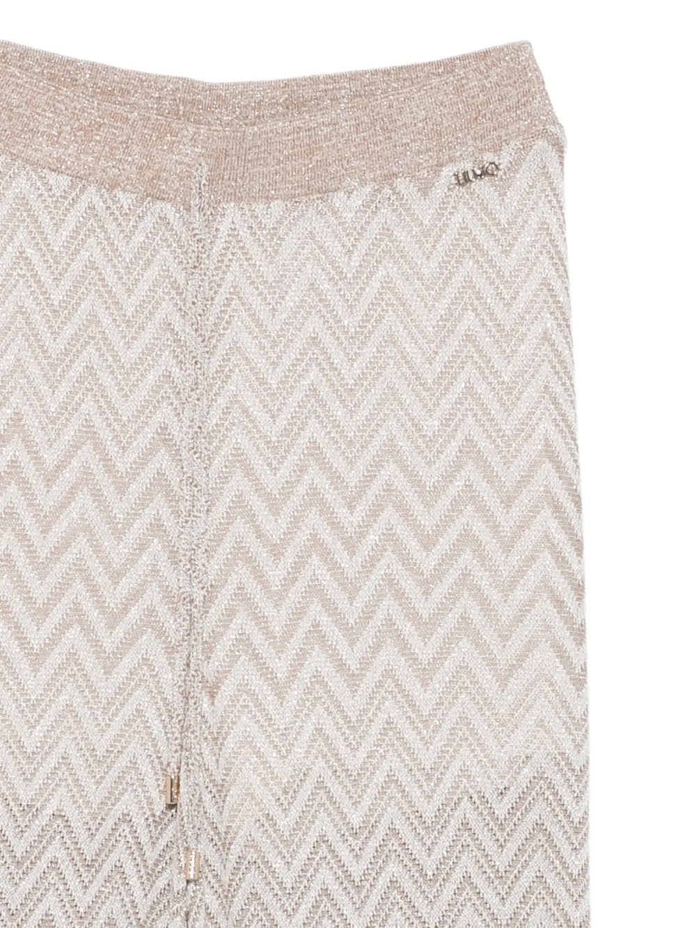 LIU JO Palazzo broek met wijde pijpen en zigzag-patroon Beige