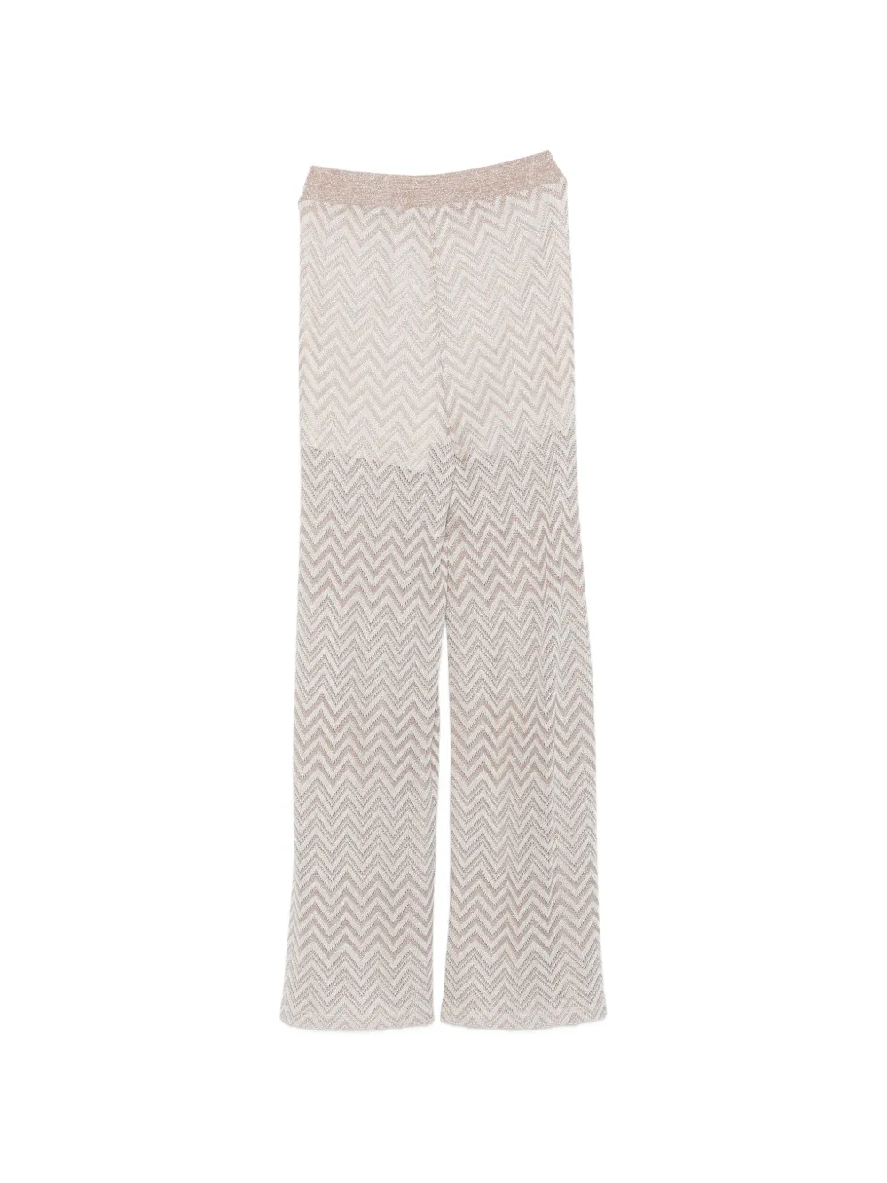 LIU JO Palazzo broek met wijde pijpen en zigzag-patroon Beige
