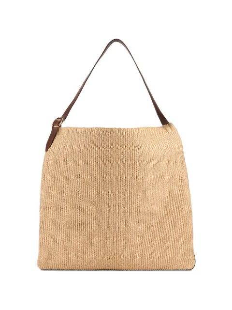 Orciani woven leather-trim tote bag