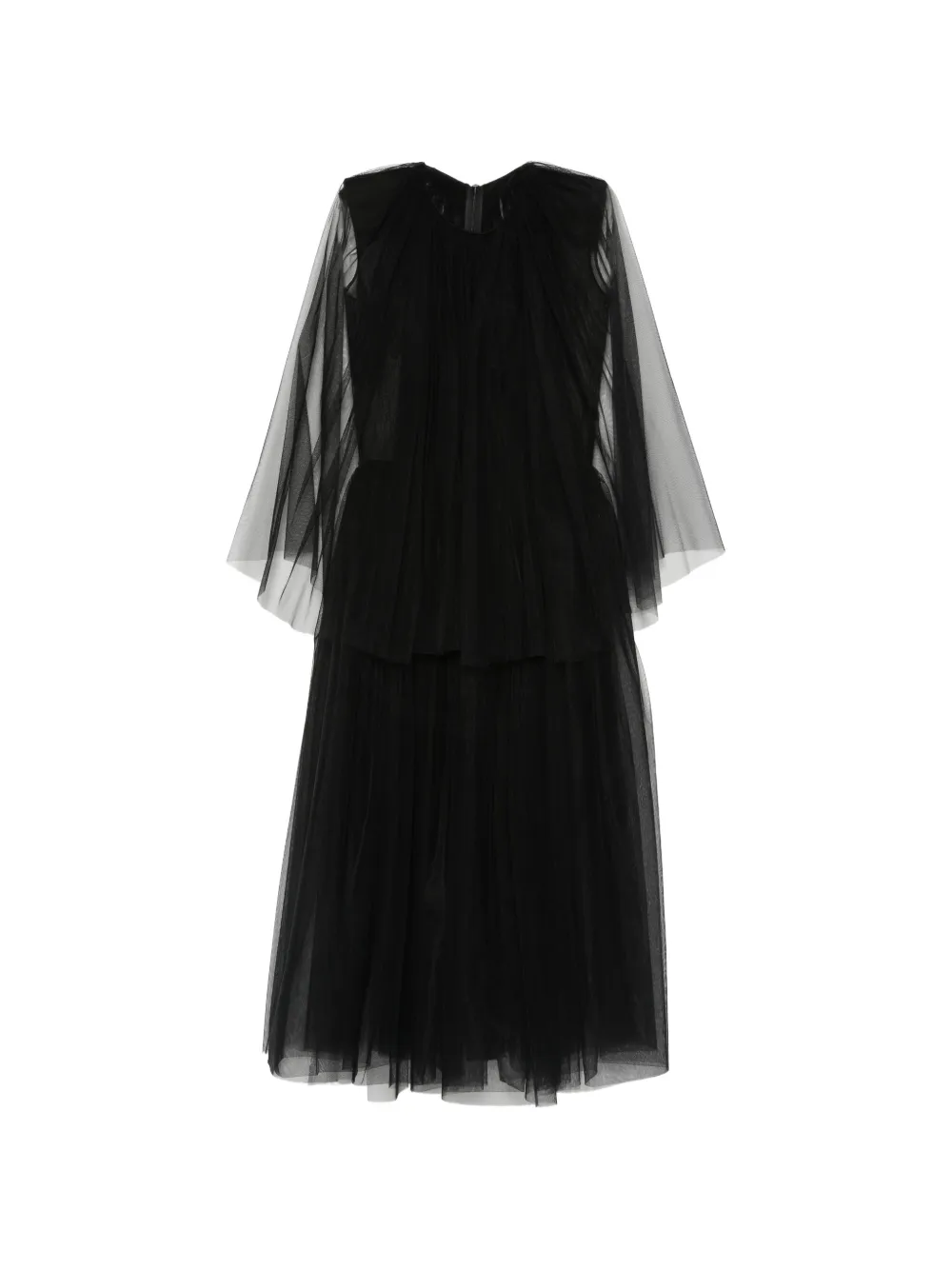 Alchemy tulle-layered flared dress - Nero