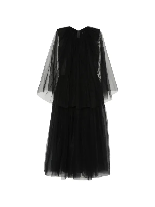 layered flared dress Alchemy tulle-layered | Black simple fitted wedding dress