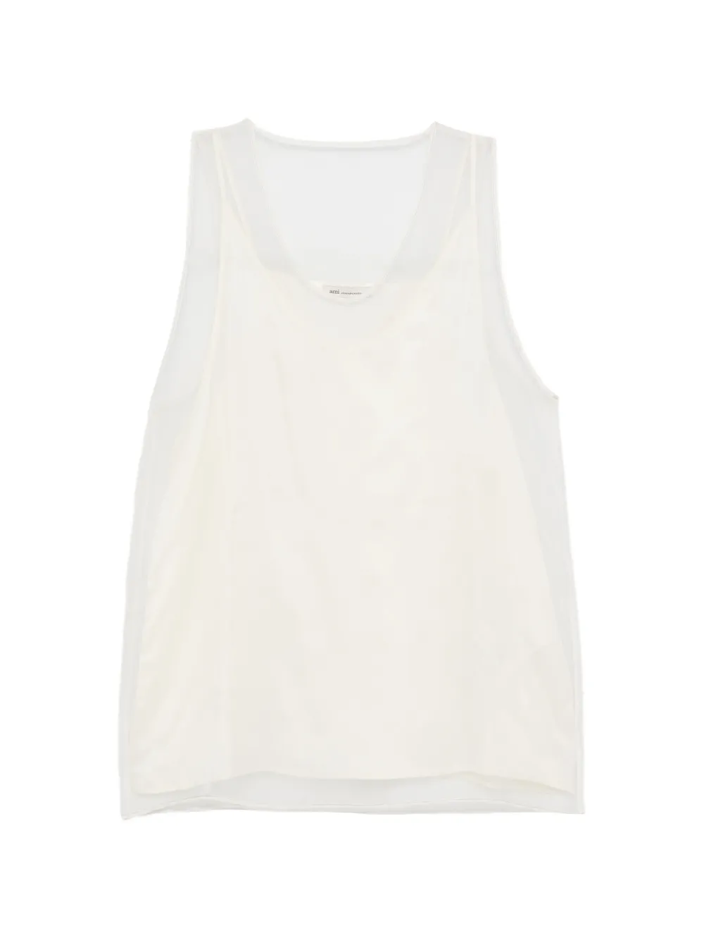 AMI Paris sheer-panel silk blouse - Neutrals