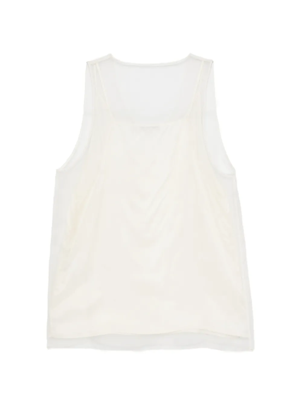 AMI Paris Gelaagde zijden top Beige