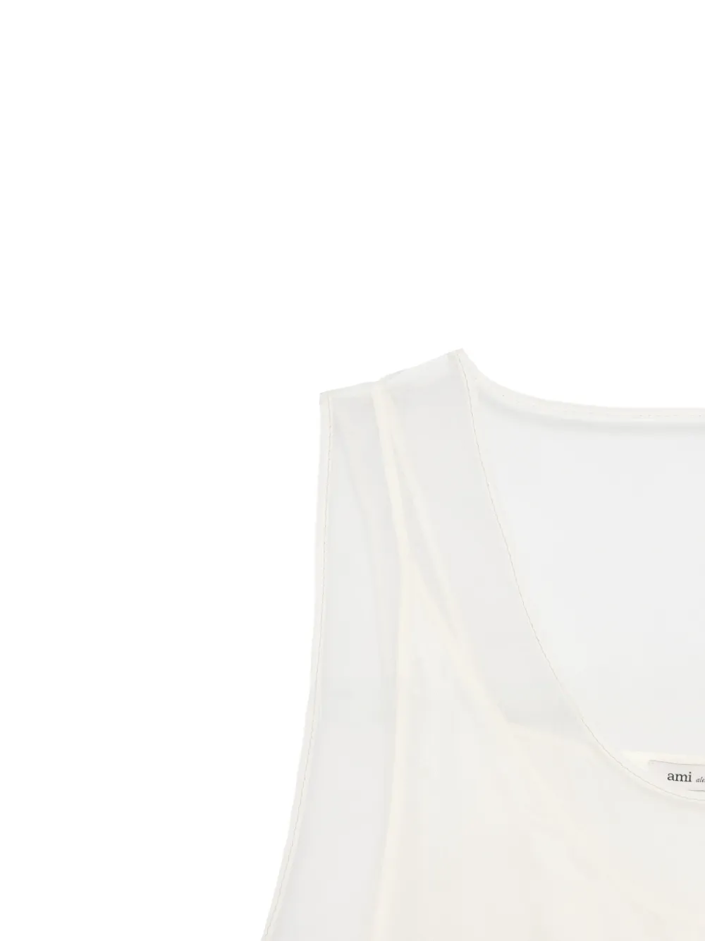 AMI Paris Gelaagde zijden top Beige
