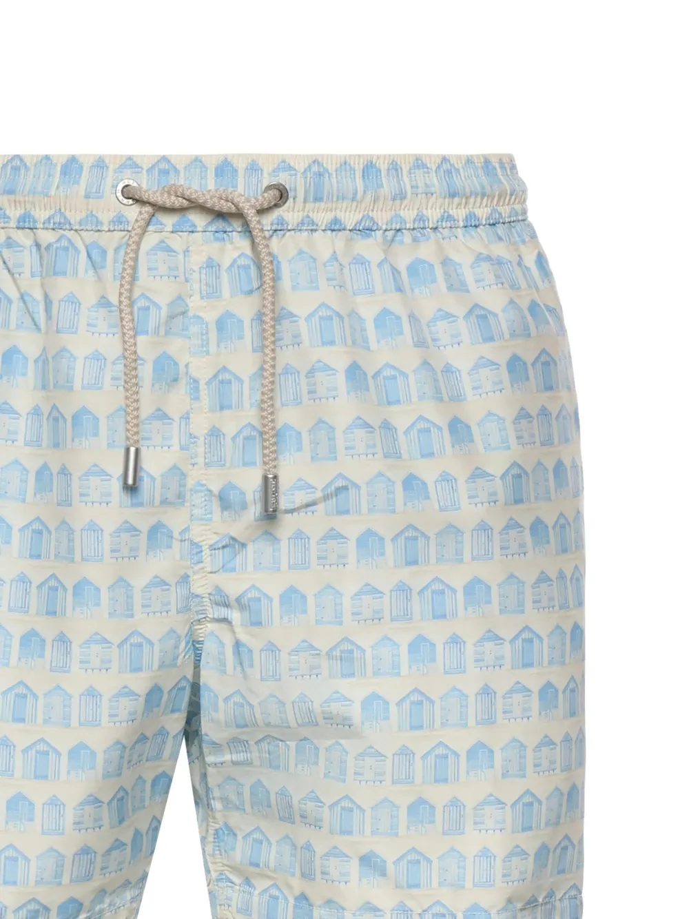 MC2 Saint Barth Zwembroek met strandhutprint Beige