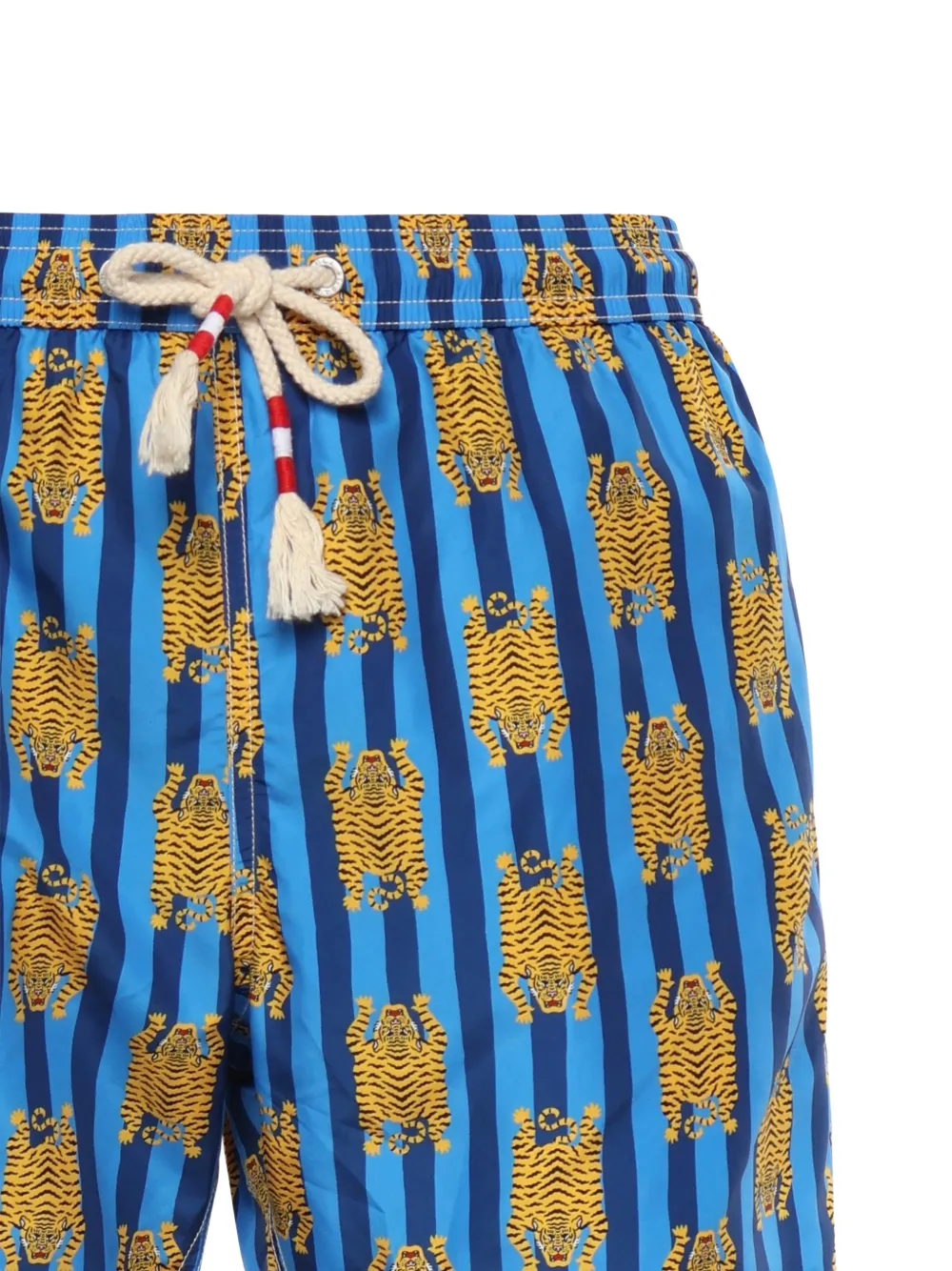 MC2 Saint Barth Gestreepte zwembroek met tijger-print Blauw