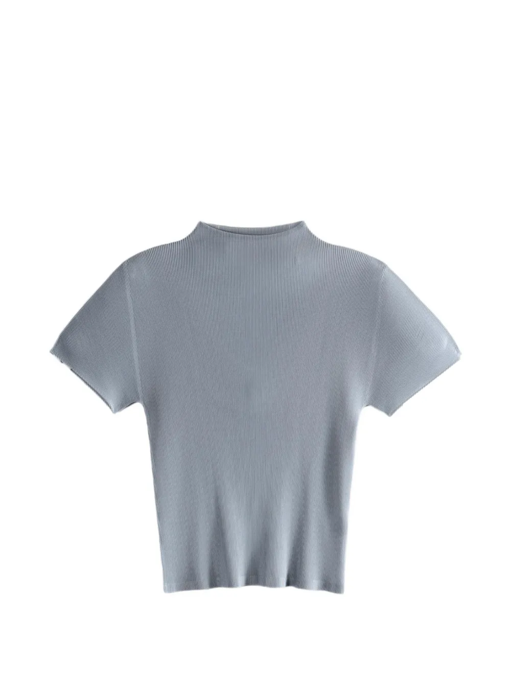 Pleats Please Issey Miyake pleated high-neck T-shirt - Grigio