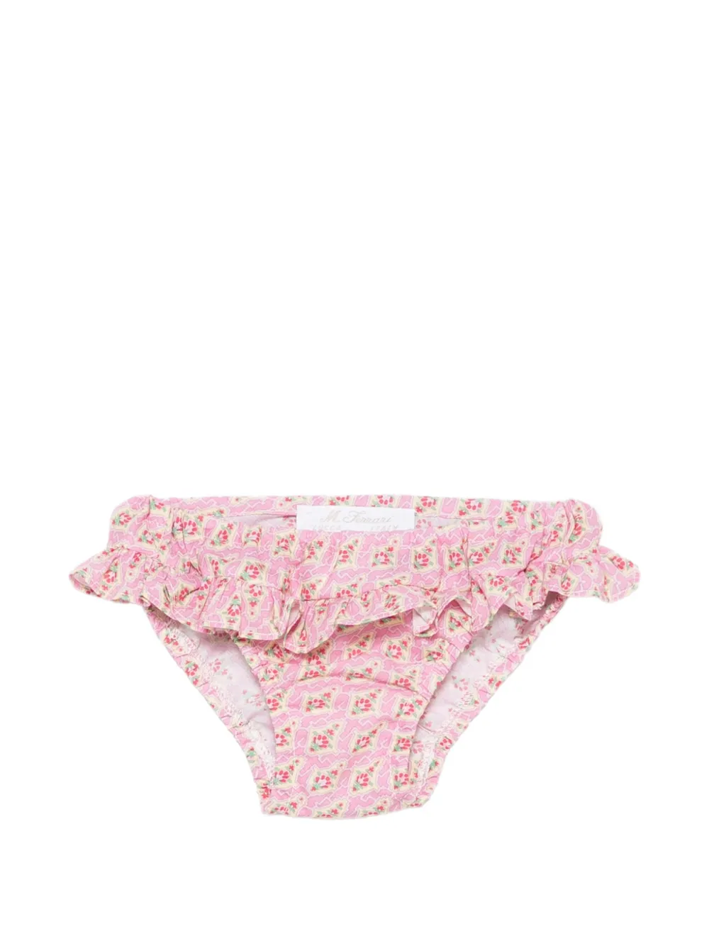 Mariella Ferrari floral-print ruffled-detail bikini bottoms - Rosa