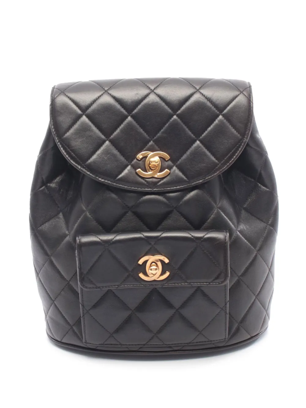 CHANEL Pre-Owned 1991-1994 Medium Quilted Lambskin Duma backpack - Nero
