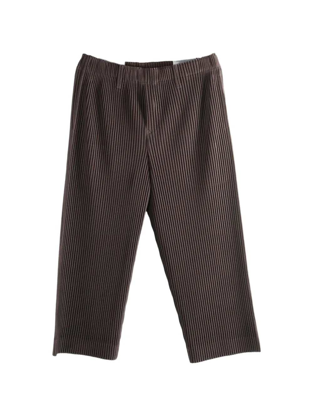 Issey Miyake pleated cropped trousers - Marrone