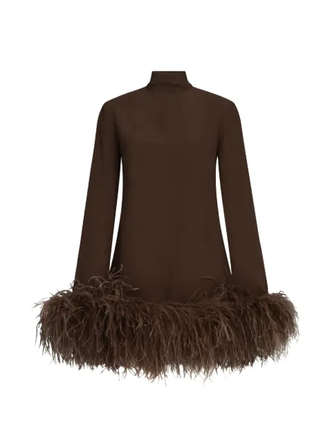 Taller Marmo Gina feather-trim dress