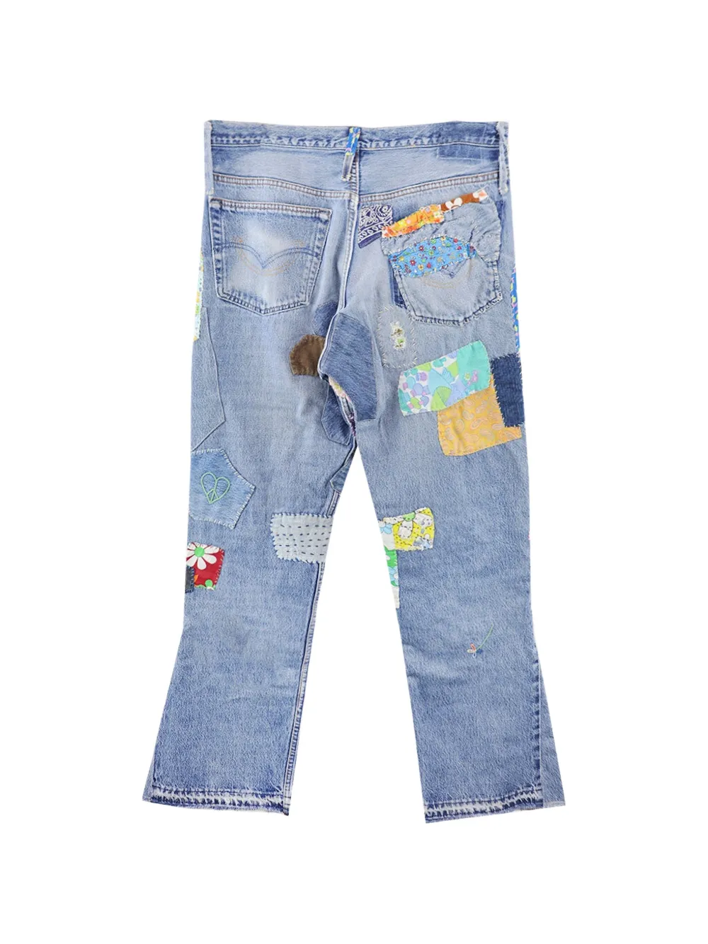  Readymade Jeans Con Design Patchwork - Blu 