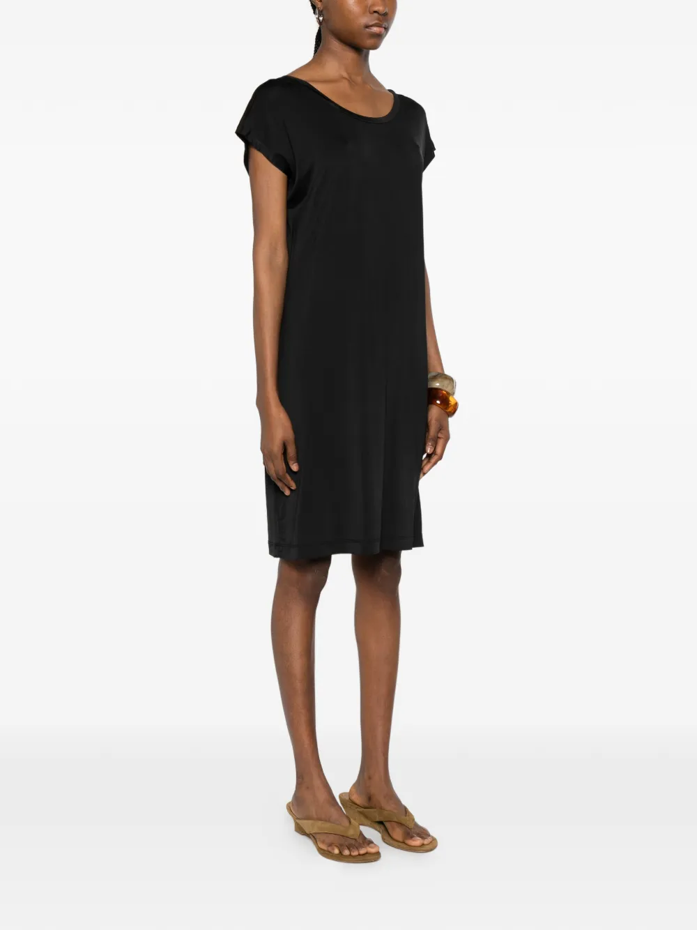 LIU JO Glanzende jersey mini-jurk Zwart