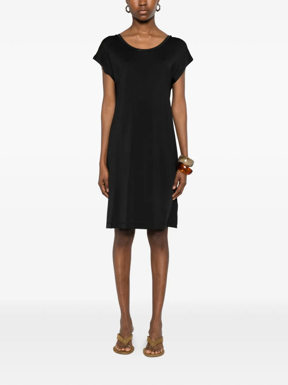 LIU JO Glanzende jersey mini-jurk Zwart