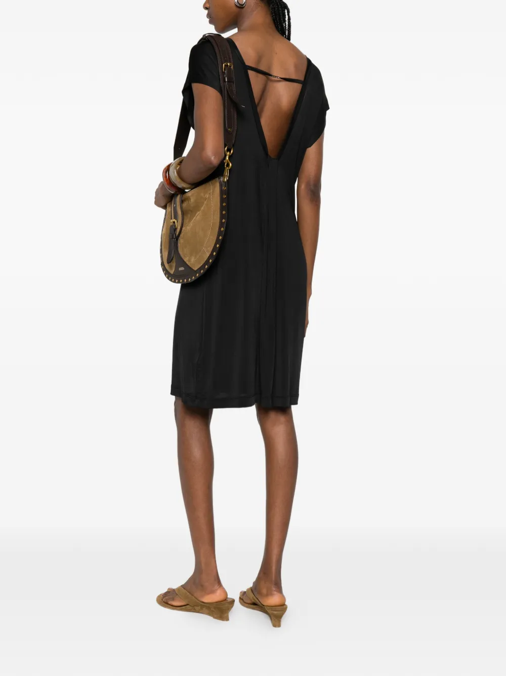 LIU JO Glanzende jersey mini-jurk Zwart