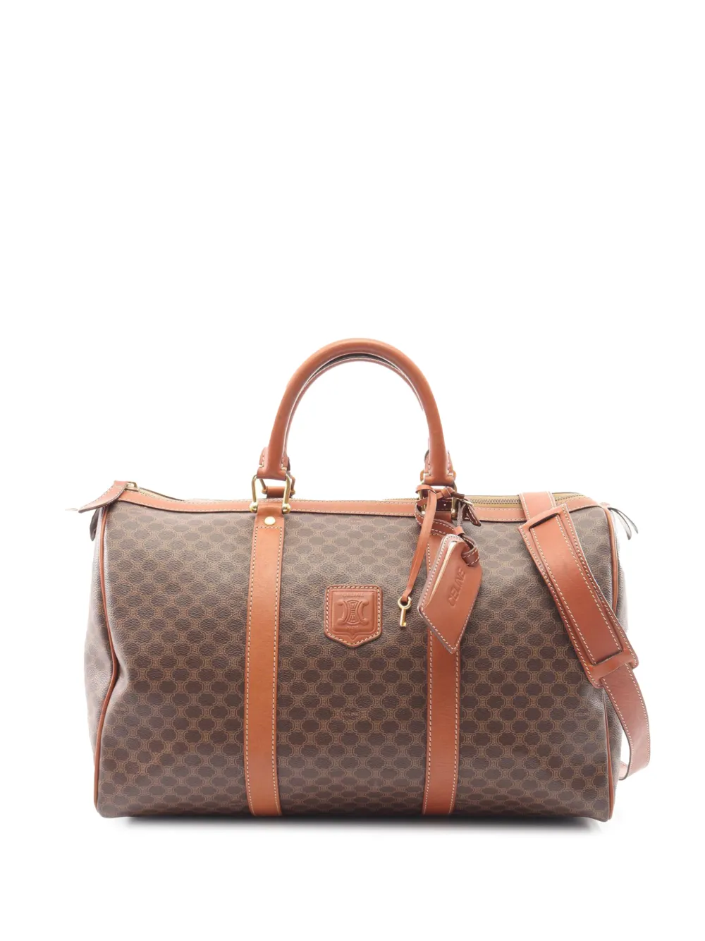 Celine Pre-Owned 20th Century Macadam Coated Canvas satchel - Marrone