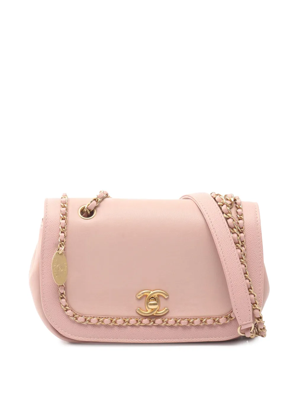 CHANEL Pre-Owned 2019 Lambskin and Caviar Lovely Chains Flap crossbody bag - Rosa