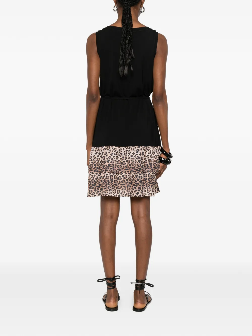 LIU JO Flared jurk met dieren-print Zwart