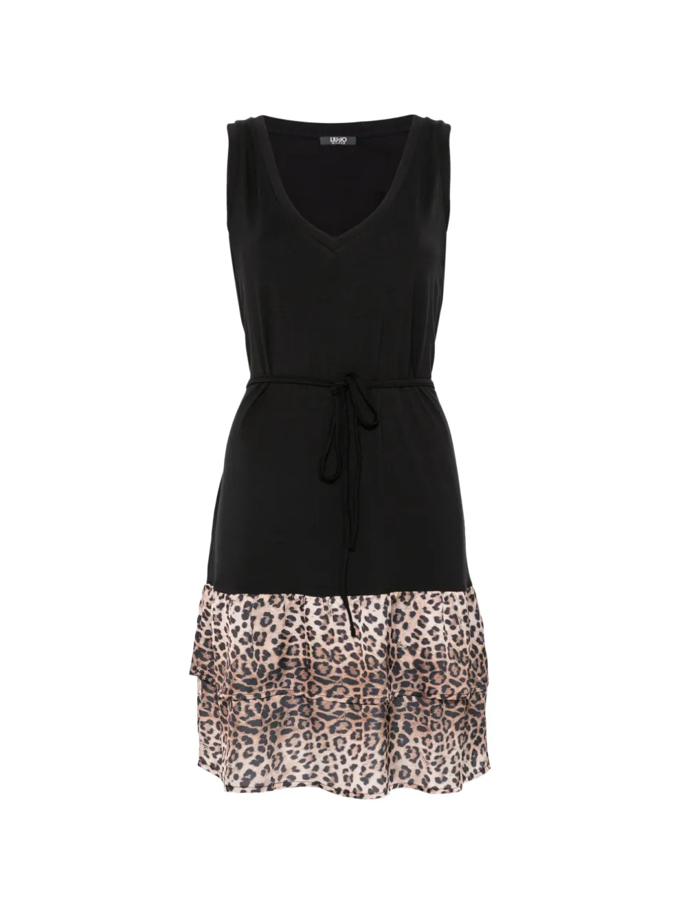 LIU JO leopard-print tiered dress - Nero