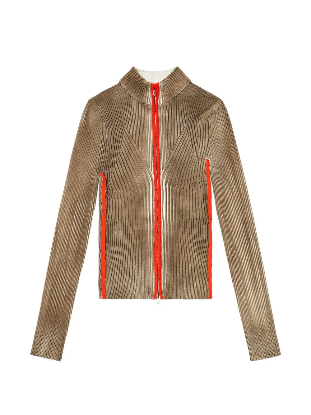 Diesel M-Sarda ribbed-knit zip-up cardigan - Braun