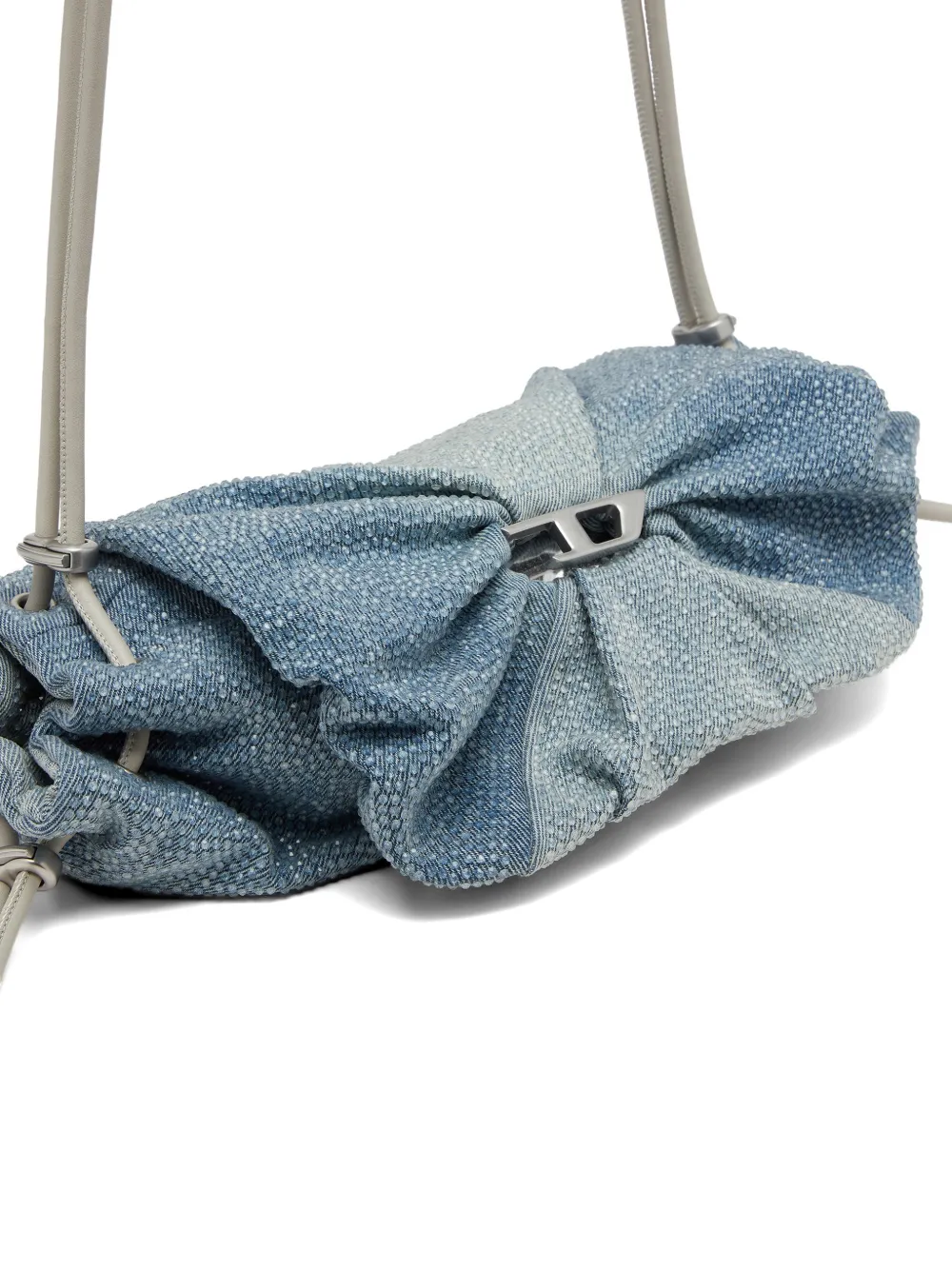 Diesel Kleine Scrunch-D schoudertas verfraaid met kristallen Blauw