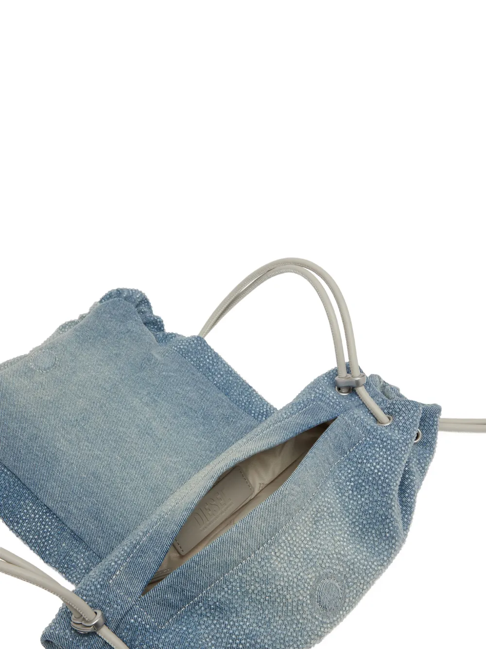 Diesel Kleine Scrunch-D schoudertas verfraaid met kristallen Blauw