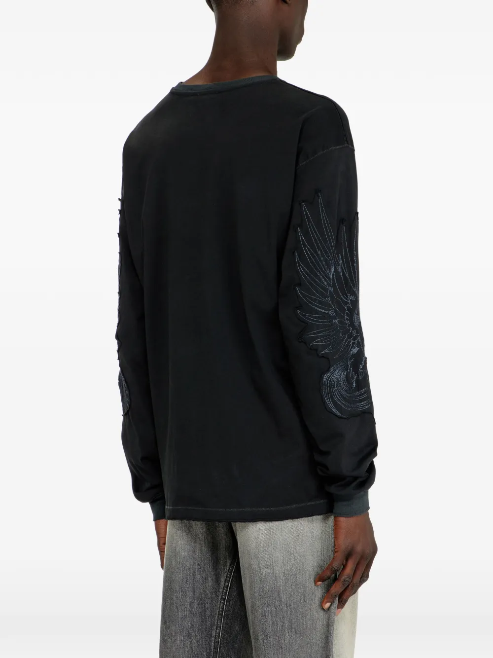 Diesel T-shirt met lange mouwen Zwart