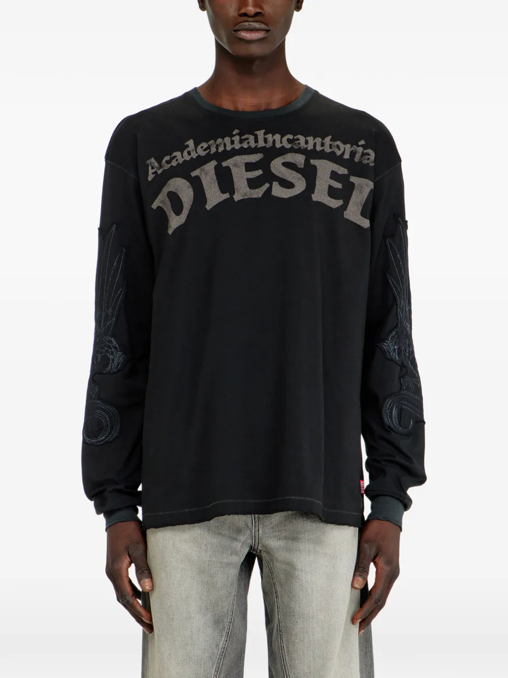 Diesel T-shirt met lange mouwen Zwart