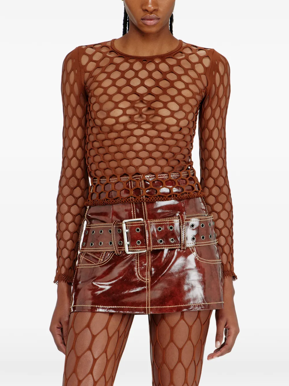 Diesel M-Zanda open-knit top - Marrone