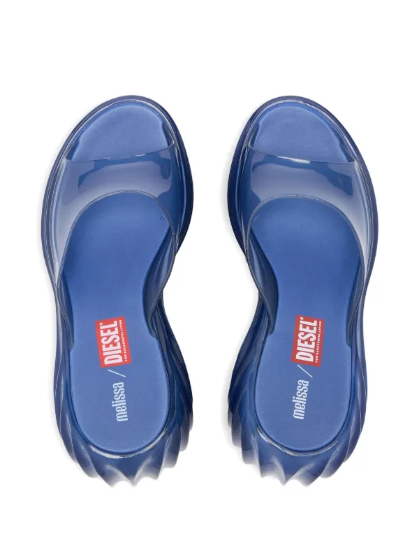 Diesel x Melissa Platform Mules In Melflex® | Blue | FARFETCH ZA